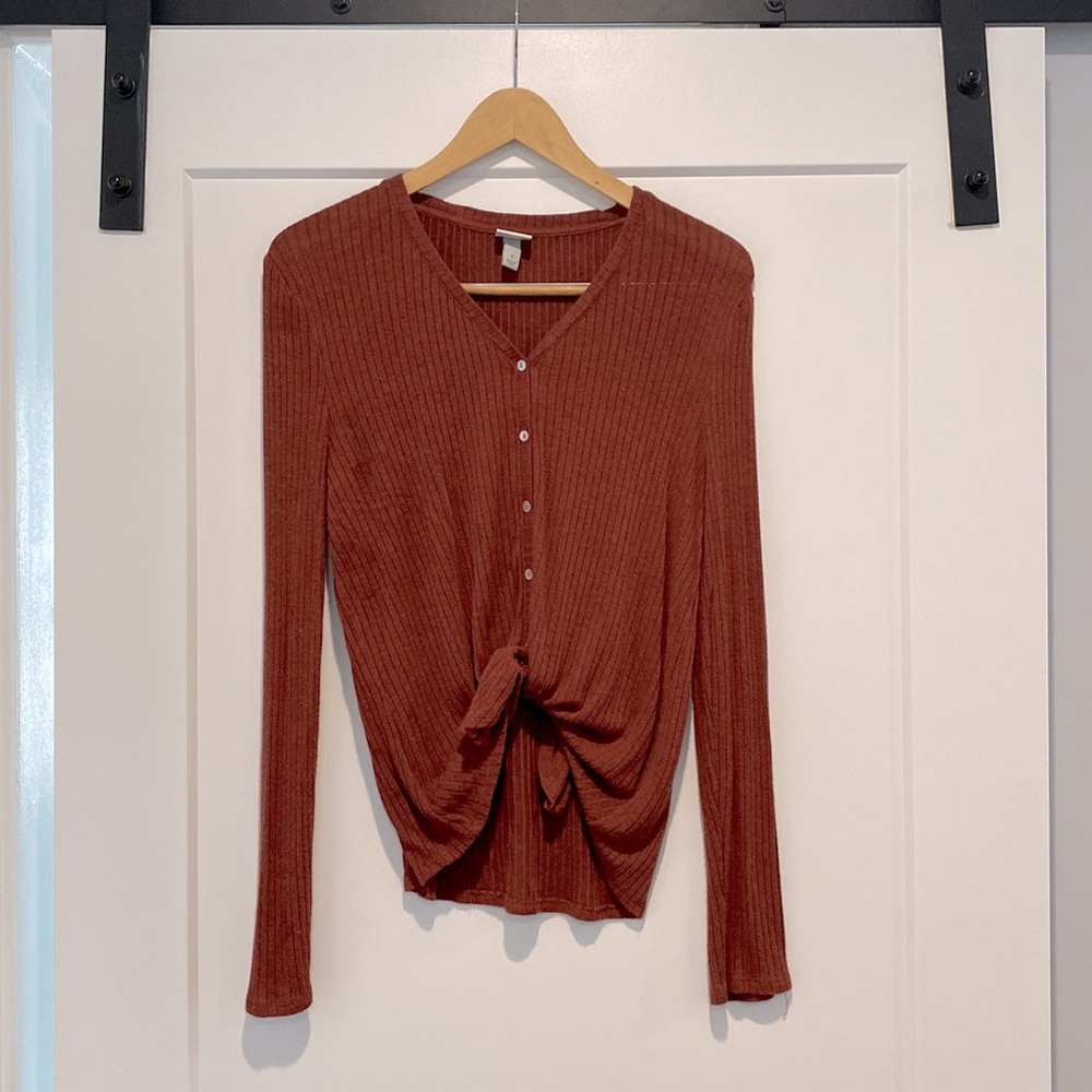 Rust Lightweight Cardigan or Sweater